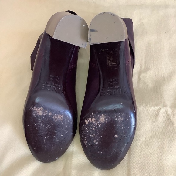 Vince Leather Fold Over Heeled Ankle Boots Sz-7 - Picture 8 of 9